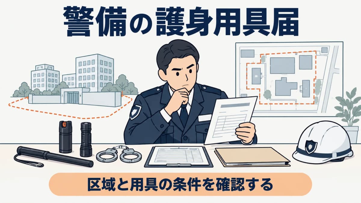 警備の護身用具届|対象外業務・種類・規格・変更手続き